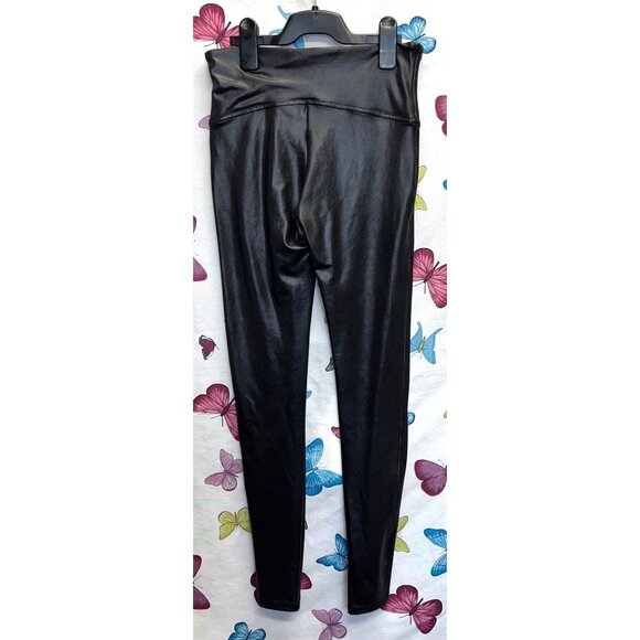 Spanx Black Faux Leather High-Waisted Leggings Medium - Picture 2 of 4